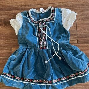 Blue velvet Swiss Made dirndl dress